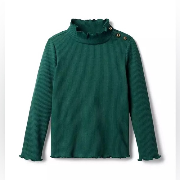 Janie and Jack Ribbed Ruffle Trim Turtleneck - Picture 1 of 6